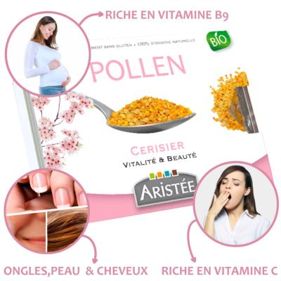 Pollen frais de cerisier bio